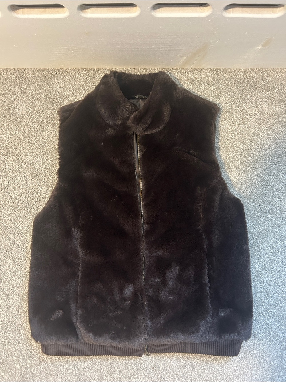 Talbots Fabulous Plush Faux Fur Vest in Chocolate brown